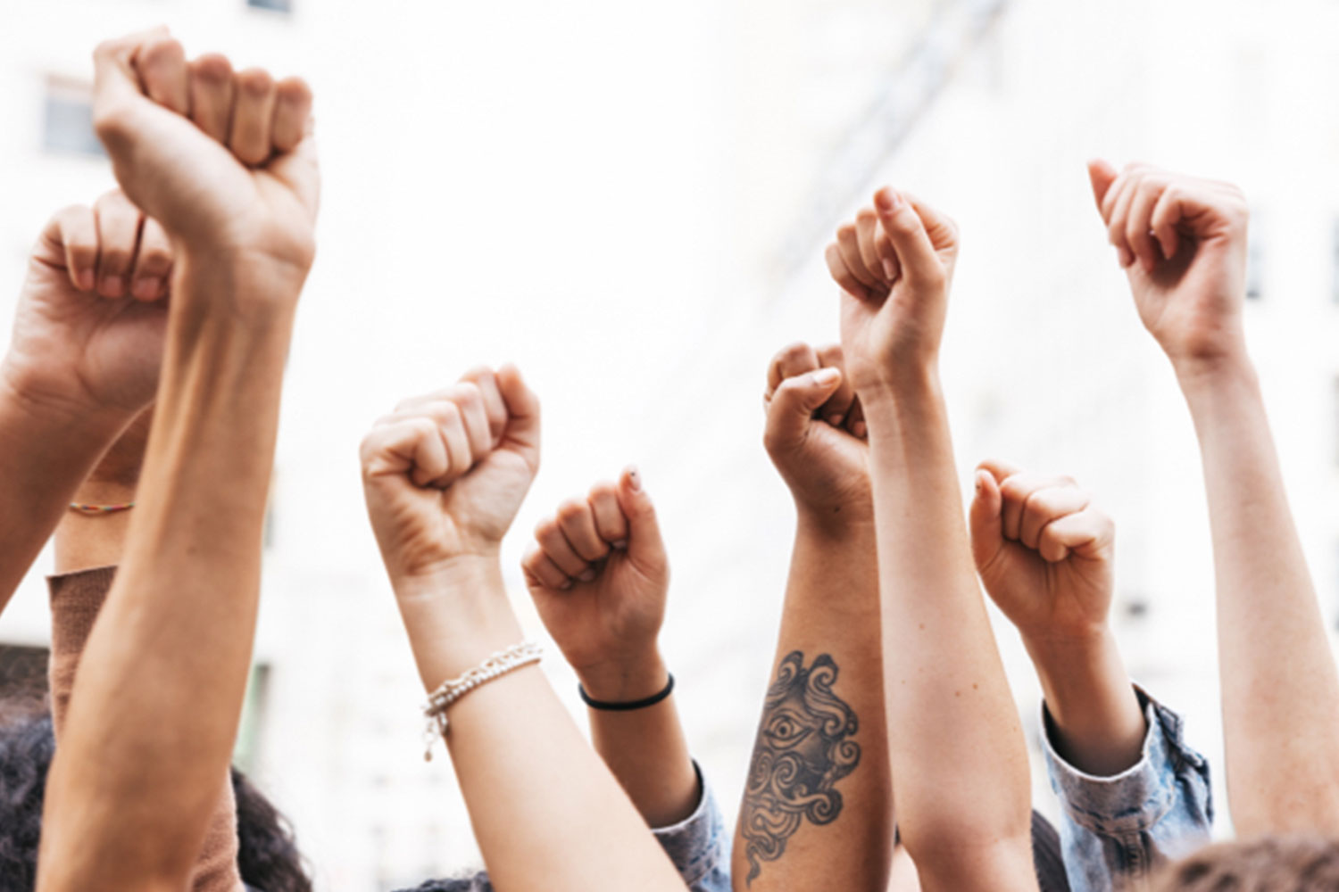 Lots of hands in the air