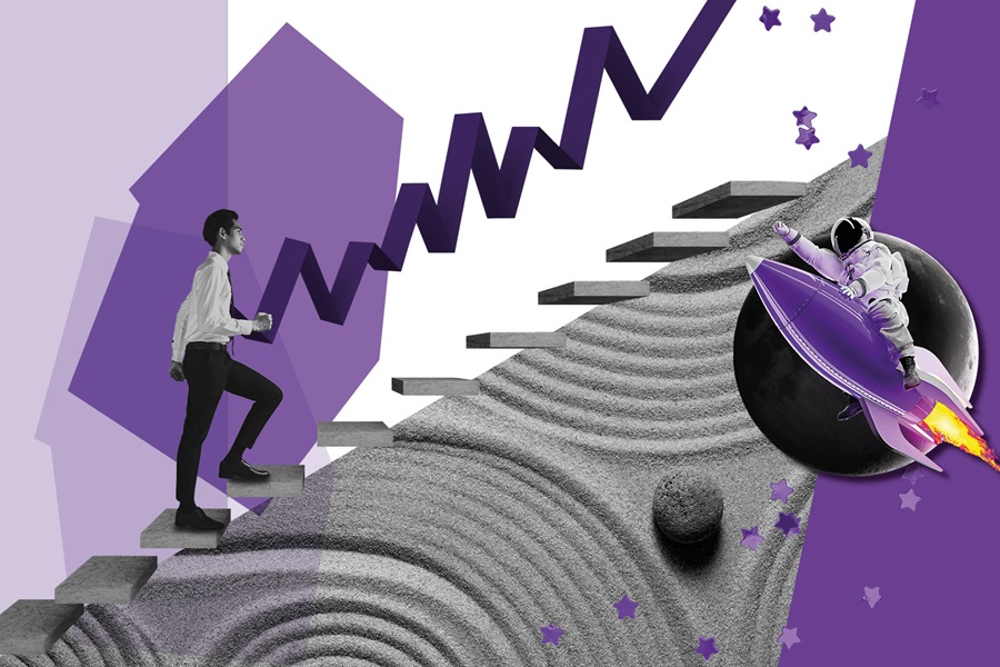 Person on the stairs marketing metrics