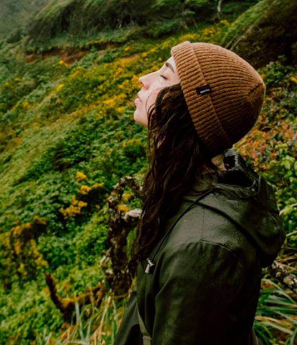 woman looking up