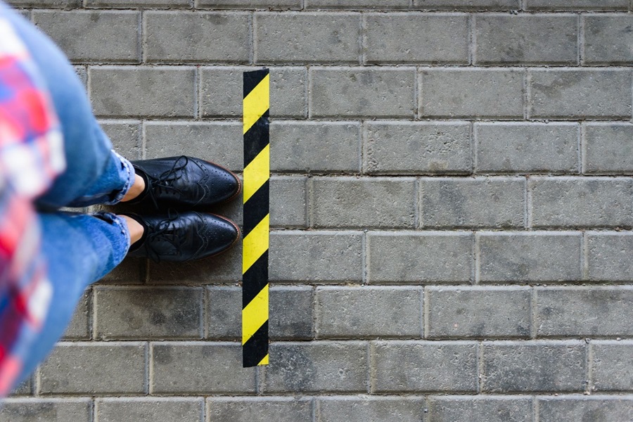 Social distancing supermarket